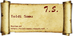 Toldi Samu névjegykártya